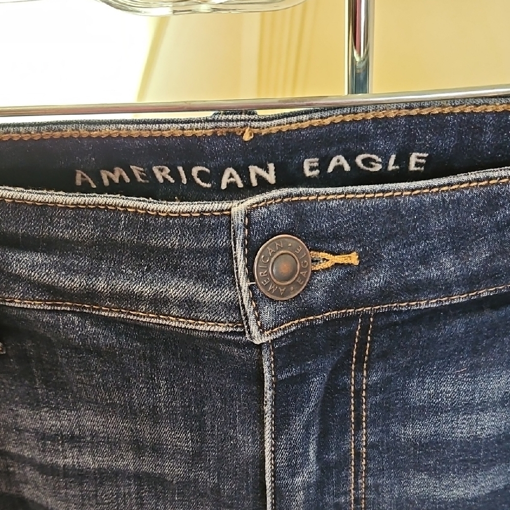 American Eagle Outfitters Midnight Blue Ripped Skinny Jeans - Picture 2 of 7